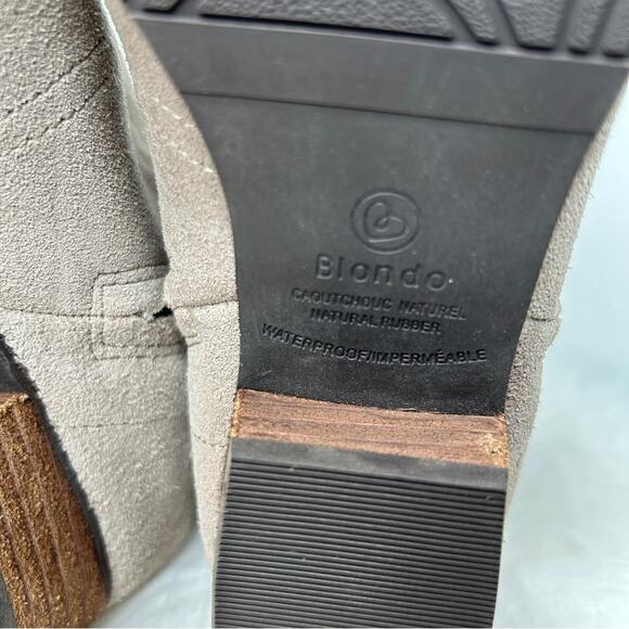 BLONDO Waterproof Suede Booties Womens Size 7.5 Tan Side Zip Ankle Boots Autumn - Picture 7 of 10